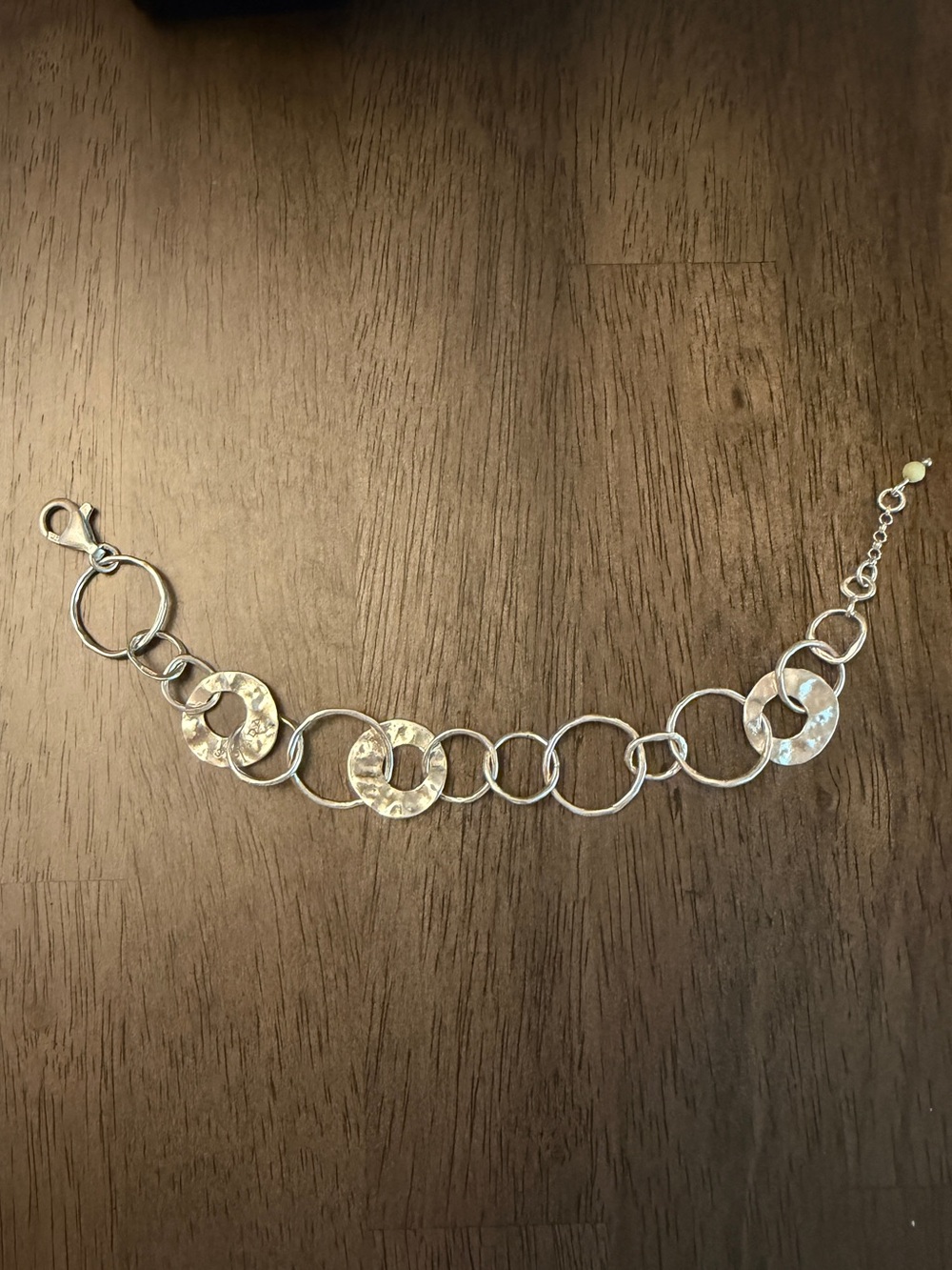 Silpada B1217 Paper Circles Hammered Chain Bracelet .925 Silver